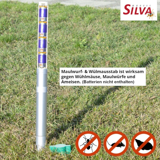 Silvatronic Maulwurfabwehr, Maulwurfstab, batteriebetriebener Wühlmausschreck