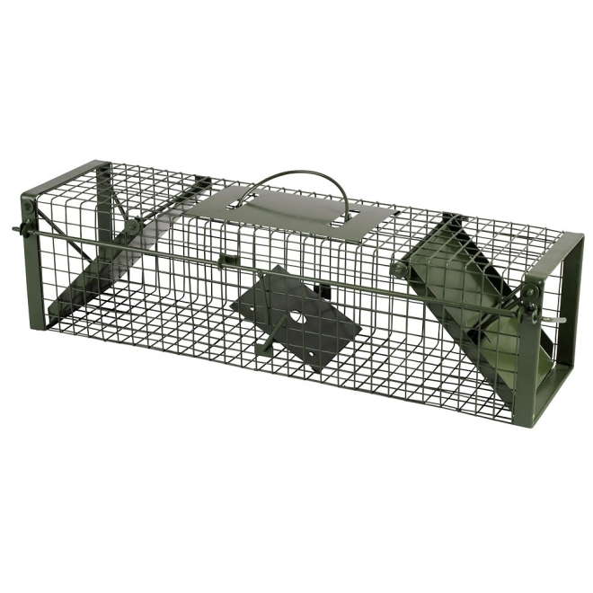 Raubwild Lebendfalle 60x17x17cm, zwei Eingänge, Drahtkasten, Rattenfalle, Katzenfalle, Marderfalle