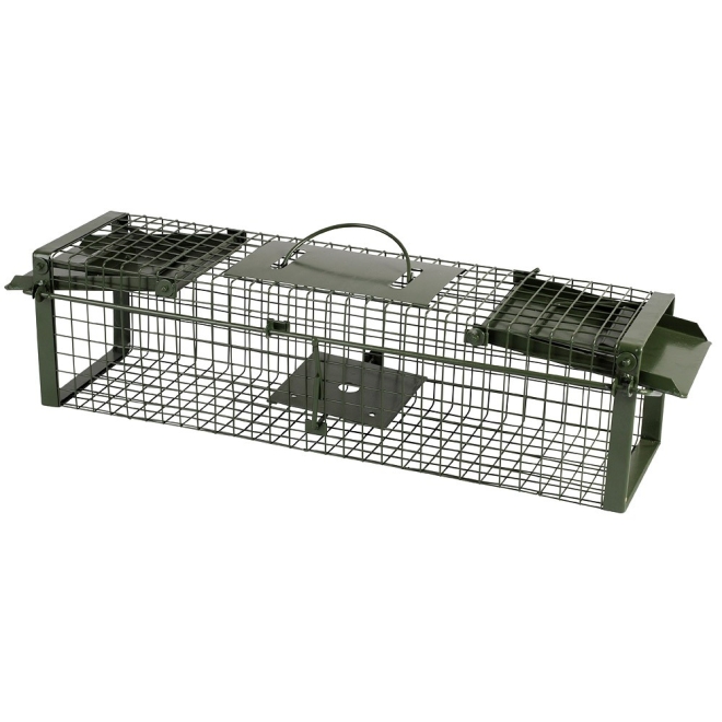 Raubwild Lebendfalle 60x17x17cm, zwei Eingänge, Drahtkasten, Rattenfalle, Katzenfalle, Marderfalle