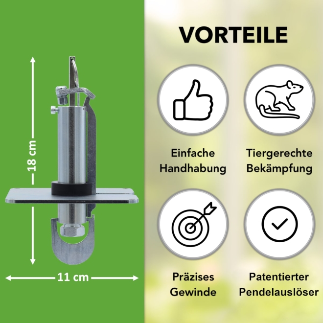 TopFox Wühlmausschussfalle ohne Kartuschen - beidseitiges Wühlmausschussgerät