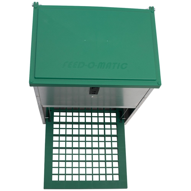 Feedomatic Geflügelfutterautomat 5kg, verzinkt, Hühner-Futterautomat mit Trittplatte
