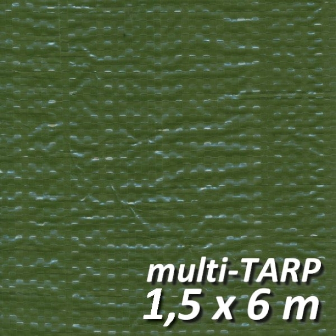 Lankotex multi-TARP Standard 1,5x6m grün, Schutz- und Abdeckplane mit Aluminiumösen, HDPE / LDPE