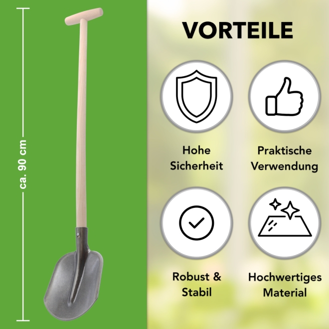 Emsländer Kinderschaufel mit T-Stiel 75cm, lackiert & poliert, kleine Schaufel für Kinder