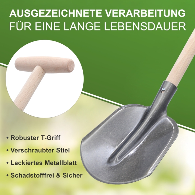 Emsländer Kinderschaufel mit T-Stiel 75cm, lackiert & poliert, kleine Schaufel für Kinder