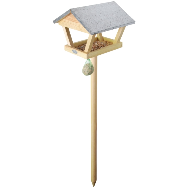 Esschert Design Futterhaus mit Stab, Futterstation, Futterstelle, Vogelhaus, FB72