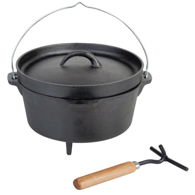 Esschert Design Dutch-Oven FF117, Holländischer Outdoor-Kochtopf aus Gusseisen