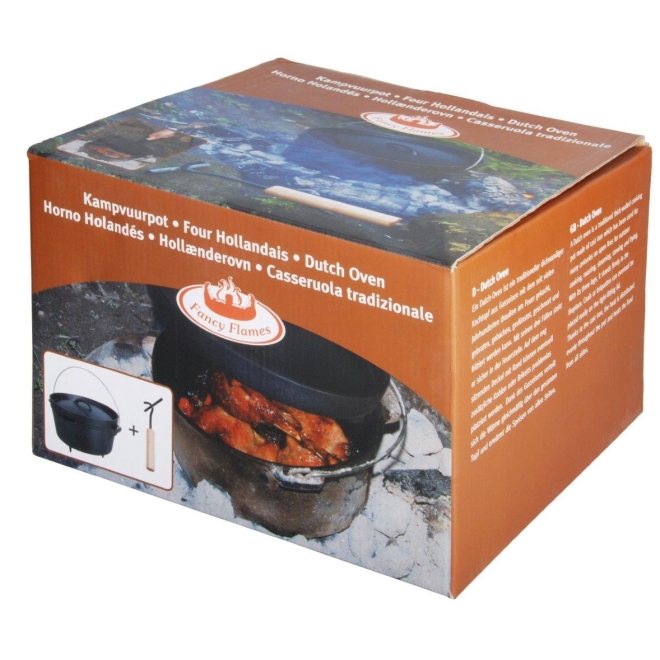 Esschert Design Dutch-Oven FF117, Holländischer Outdoor-Kochtopf aus Gusseisen