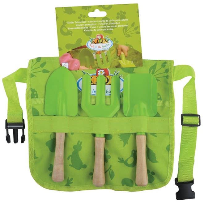 Esschert Design Kinder-Gartenschürze mit Gartengeräten KG108, Werkzeuggürtel, Werkzeug-Set