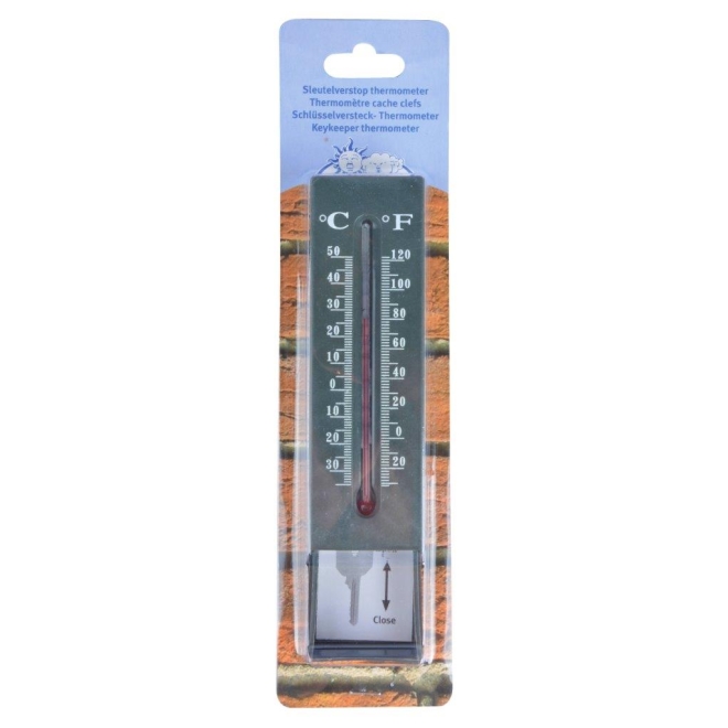 Esschert Design Thermometer mit Schlüsselversteck, Versteck für Schlüssel TH78