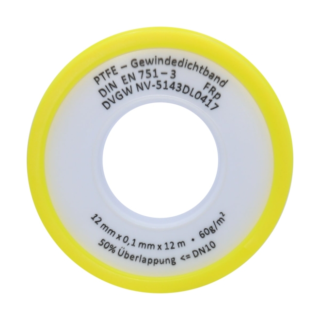 Gewindedichtband 12m - PTFE Dichtungsband - Teflonband für Rohrleitungen