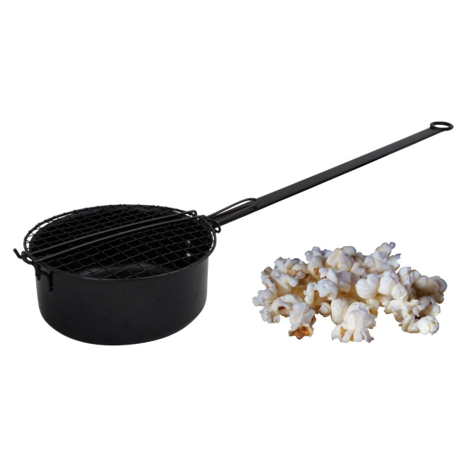 Esschert Design Outdoor Popcorn-Pfanne FF157, Pfanne für Ausflüge, Camping, Lagerfeuer