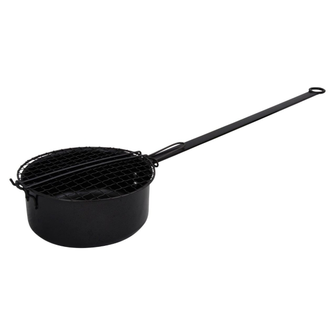 Esschert Design Outdoor Popcorn-Pfanne FF157, Pfanne für Ausflüge, Camping, Lagerfeuer