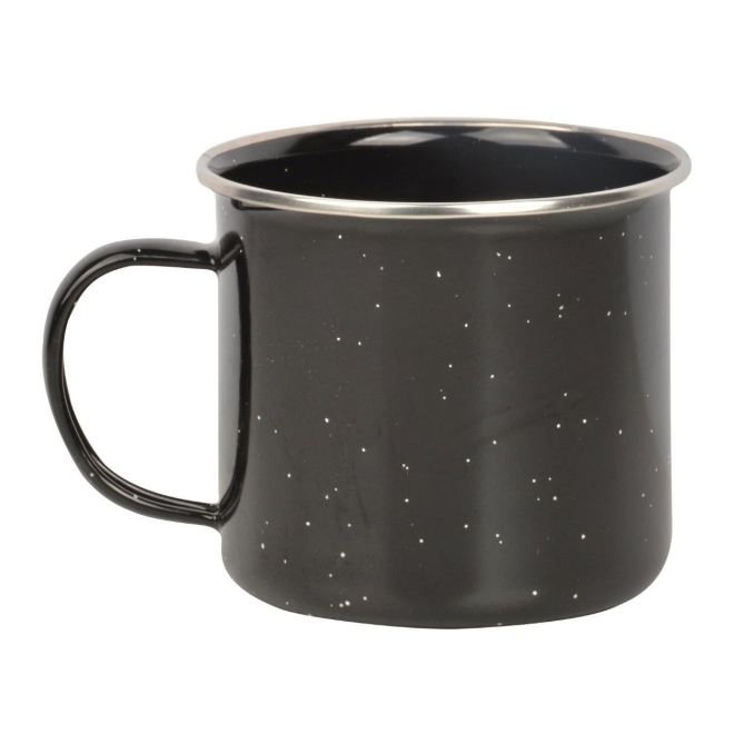 Esschert Design Outdoor-Kaffeebecher FF220, Emaille-Becher für Ausflüge, Camping, Lagerfeuer