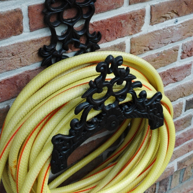 Esschert Design Wandschlauchhalter Klassik, antik-braun CB6, Halterung für Gartenschläuche
