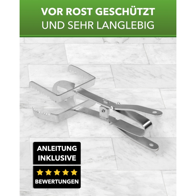 5x Wühlmaus Zangenfalle mit Köderplatten - Schnappfalle zur Wühlmausbekämpfung - 5 Stück