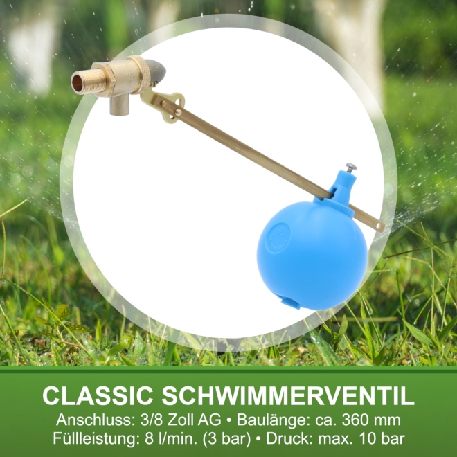 Peki Schwimmerventil Classic 3/8 Zoll, Nachfüllventil für Spülkästen und Behälter