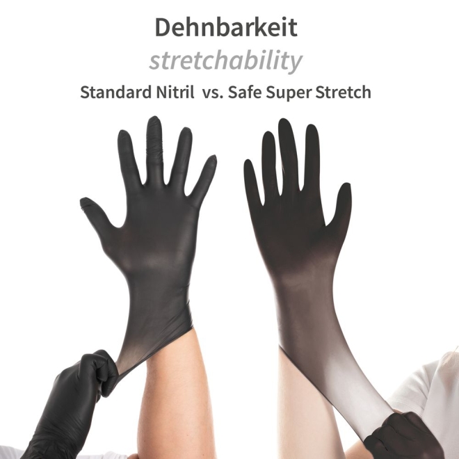 Hygostar Nitrilhandschuhe Safe Super Stretch - Größe 7/S - 100 Stück
