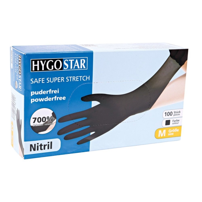Hygostar Nitrilhandschuhe Safe Super Stretch - Größe 7/S - 100 Stück