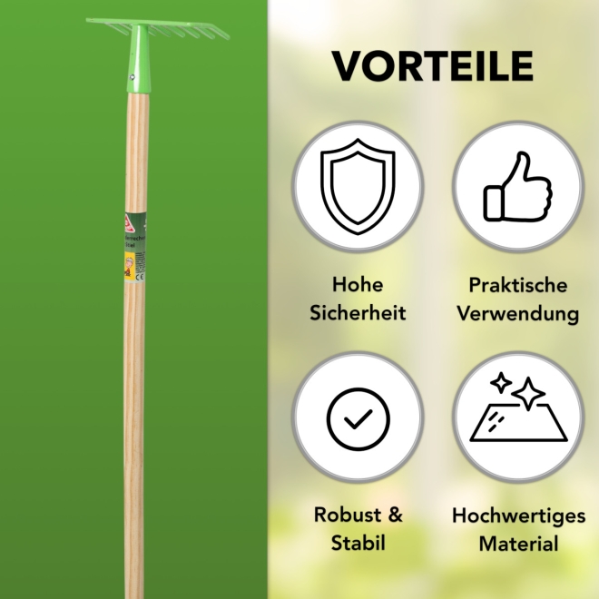 Kinder Gartenrechen Metall - kleiner Rechen für Kinder - Spielharke farblich sortiert