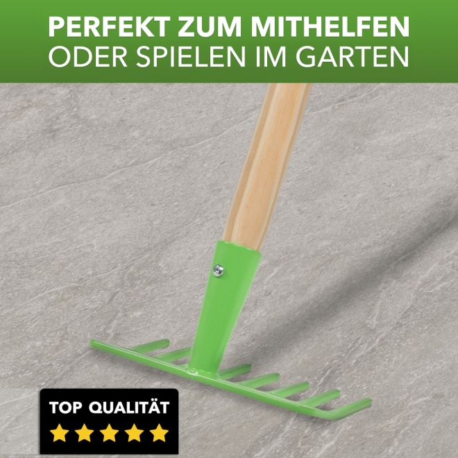 Kinder Gartenrechen Metall - kleiner Rechen für Kinder - Spielharke farblich sortiert