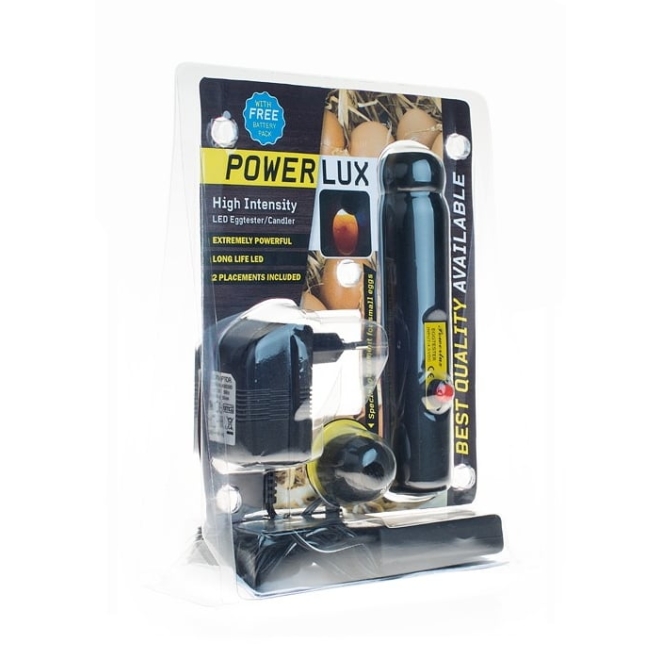 Powerlux LED Eierschierlampe, Netz- und Akkubetrieb, Schierlampe für Hühnereier