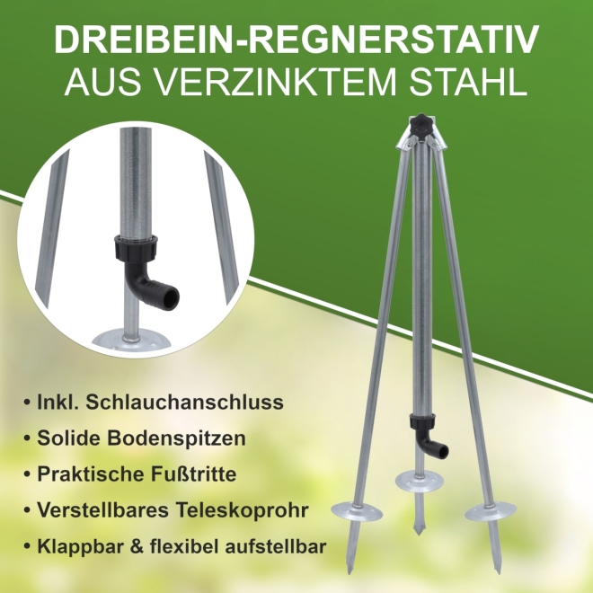 Teilkreisregner RC 135, 3/4 Zoll, Sektorenregner, Komplettset mit Regnerstativ und Dichtband