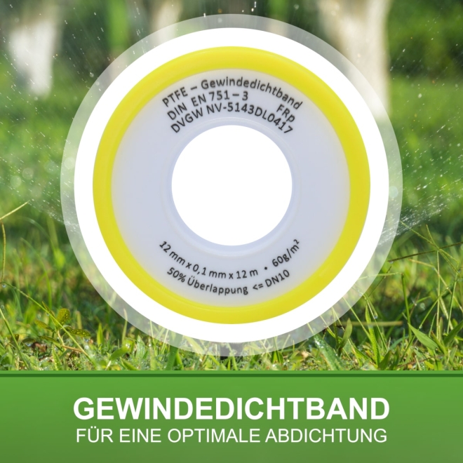 Teilkreisregner RC 135, 3/4 Zoll, Sektorenregner, Komplettset mit Regnerstativ und Dichtband