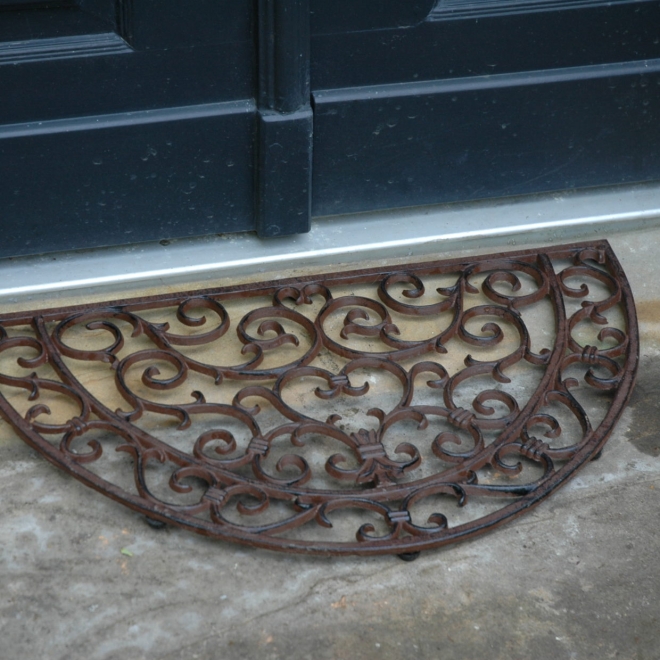 Esschert Design Fußmatte Antik, 69x40cm, halbrund, Türmatte, Gusseisen, LH37