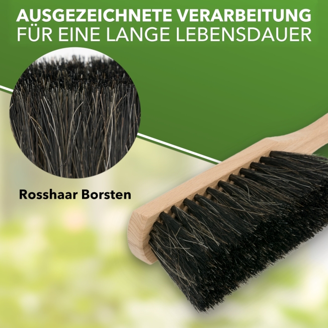 Kehrgarnitur: Kehrblech und Rosshaar Handfeger, Kehrset mit Naturborsten