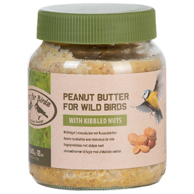 Esschert Design Erdnussbutter mit Nusstücken 340g, Vogelfutter, Zusatzfutter für Vögel, FB261