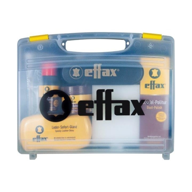 Effax Lederpflege-Koffer, kompakte Pflege für Schuhe, Leder und Reitequipment