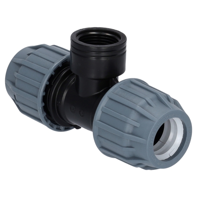 PP T-Stück 32x32mm - 1 Zoll Innengewinde - Arbeitsdruck PN16