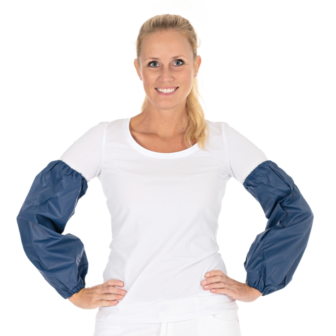 Hygostar Schutzärmel Polyester blau, Ärmelschoner mit Gummizug - 2 Stück