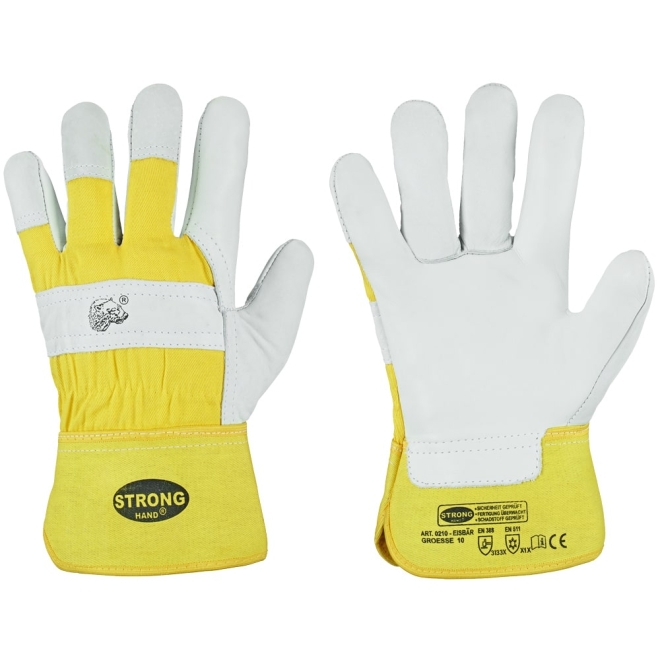 Stronghand Winter Arbeitshandschuhe Eisbär - Rindsleder Handschuhe - Größe 9/L