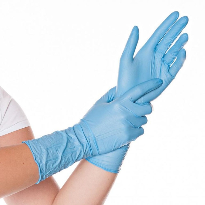 Hygostar Nitrilhandschuhe Safe Long - 5 Mil - Größe 10/XL - 100 Stück