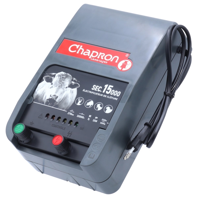 Chapron Weidezaungerät SEC 15000 - 15.000 Volt - 8 Joule - 230V Elektrozaungerät