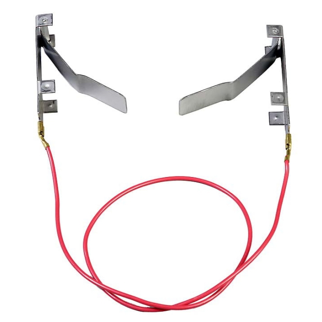 Band-Anschlusskabel 130cm, 2x NIRO-Klemme, zur Verbindung von Weidezaungerät und Elektrozaun