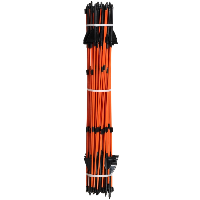 Fiberglaspfahl, 110 cm, orange, mit 2 Isolatoren, Weidezaunstab aus Fiberglas