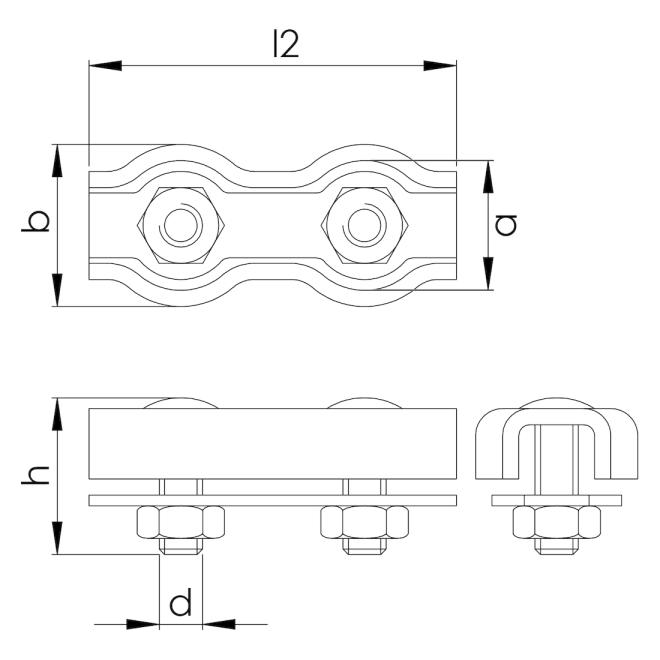 Seilverbinder 6mm verzinkt - Verbinder für Weidezaunseile - Duplexklemme - 10 Stück