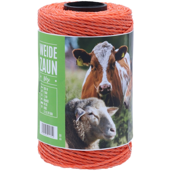 Weidezaunlitze BASIC 200m, 3 x 0,20 Niro, orange