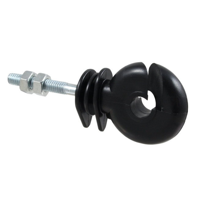 25x Ringisolator metrisch 90mm, M6x40mm, 6mm Stütze, zur Montage an Metallpfählen