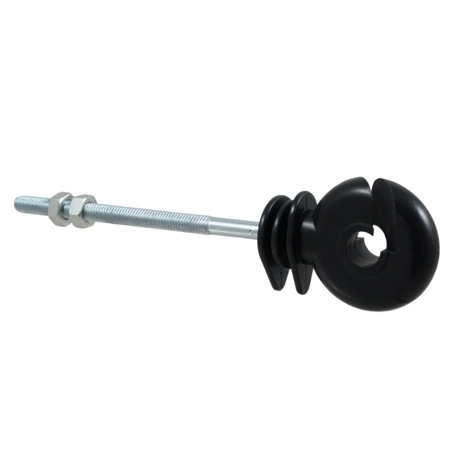 25x Ringisolator metrisch 145mm, M6x90mm, 6mm Stütze, zur Montage an Metallpfählen
