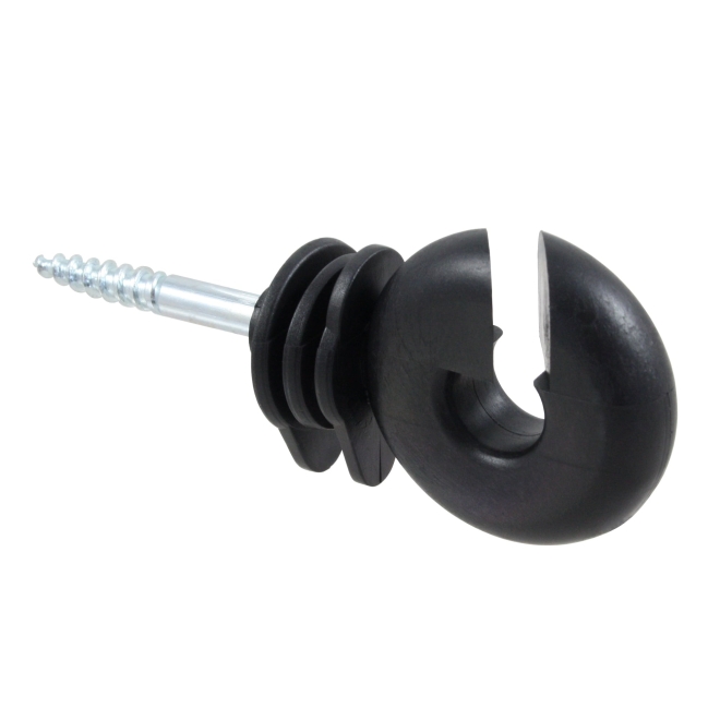 50x Ringisolator mit extra breitem Schlitz (7mm), durchgehende Stütze 5,2mm, Montage an Holzpfählen