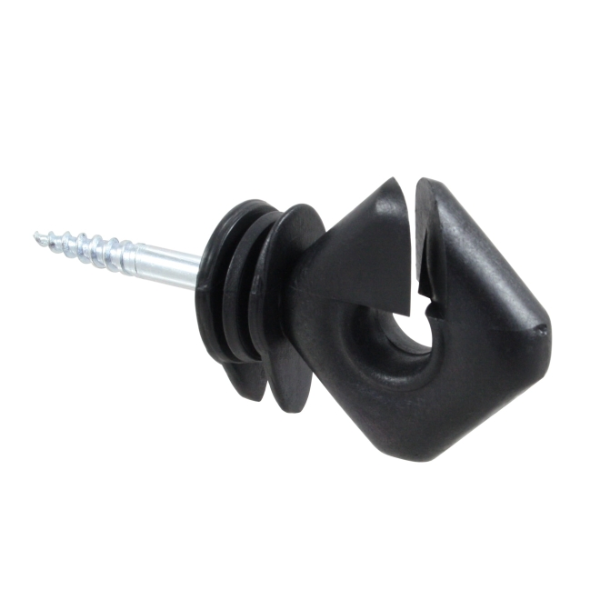 50x Ringisolator ECKIG, durchgehende Stütze 5,2mm, zur Montage an Holzpfählen