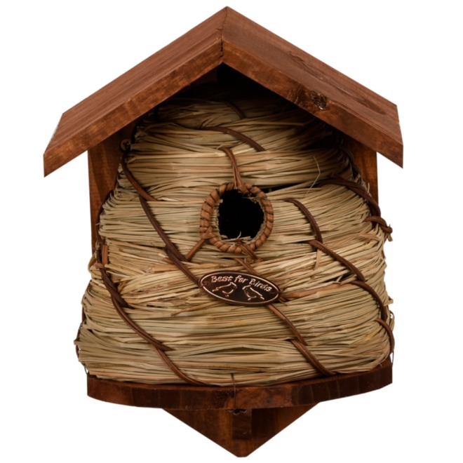 Esschert Design Nistkasten Bienenkorb, Nisthöhle, Vogelhaus, Bienenhaus, NKBH
