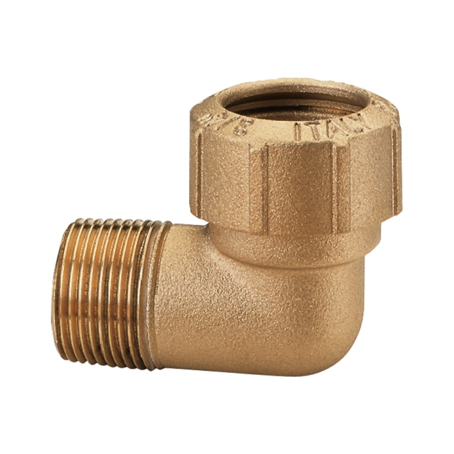 Messing Winkelverschraubung 1 1/4 Zoll AG - 40x3,6mm - 1x Kupplung - 1x Außengewinde