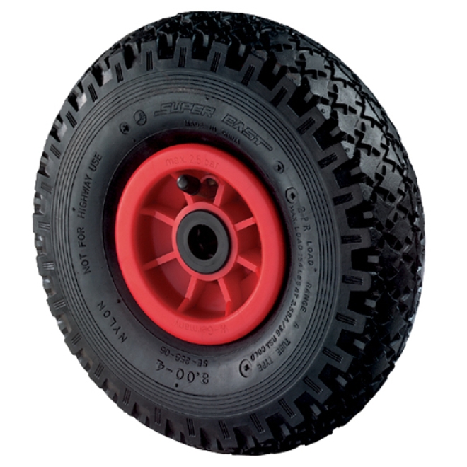 Luftbereiftes Sackkarrenrad Ø260mm (3.00-4), schwarz, Nabe Ø20mm, Kunststofffelge