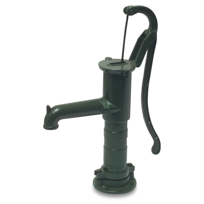 Handschwengelpumpe 1 1/4 Zoll, 660mm, Gusseisen, grün, Handpumpe, Gartenpumpe