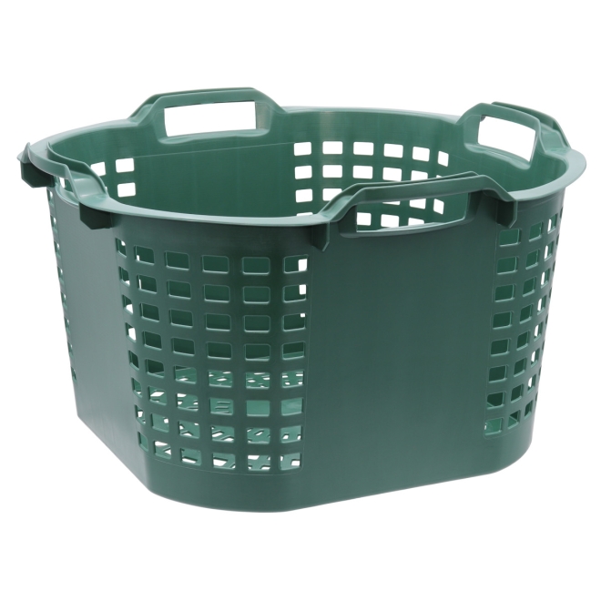 Gartenkorb 50 Liter, grün, Ø540x310mm, stapelbarer Obstkorb, Erntekorb, Universalkorb