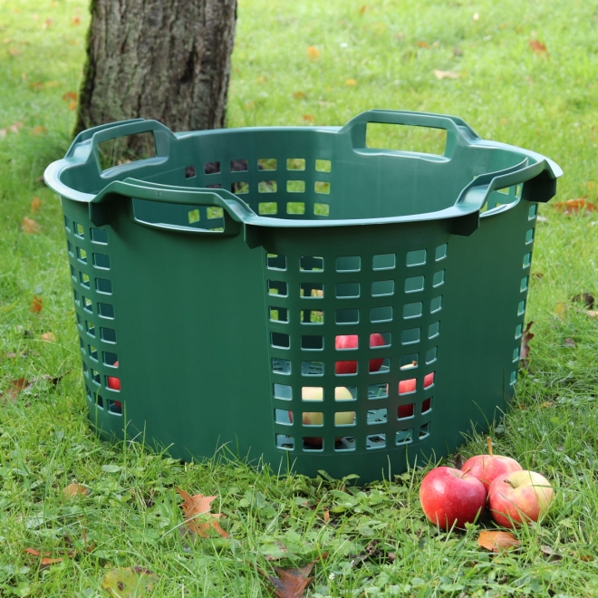 Gartenkorb 50 Liter, grün, Ø540x310mm, stapelbarer Obstkorb, Erntekorb, Universalkorb